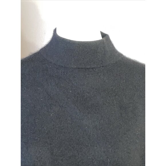 Charter Club Petite Black Mock Neck 100% Cashmere Sweater Pullover Cozy Sz LP - Picture 2 of 7